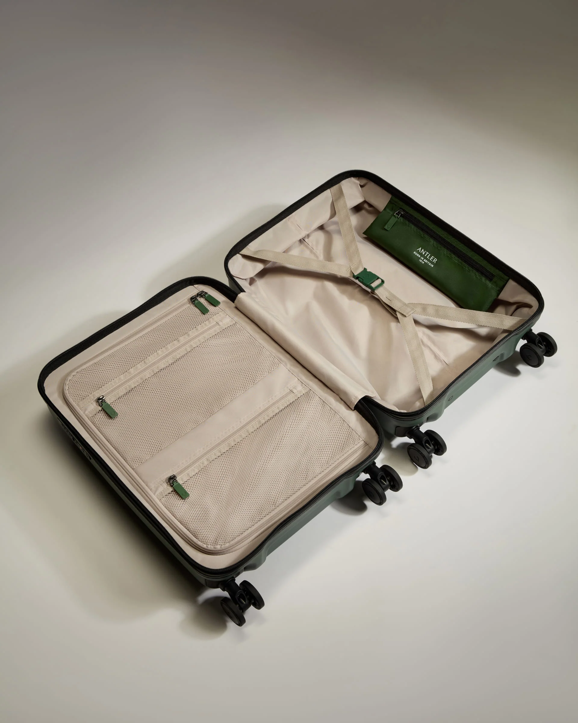 Cabin with Pocket Suitcase in Antler Green - Icon Stripe - Image 4