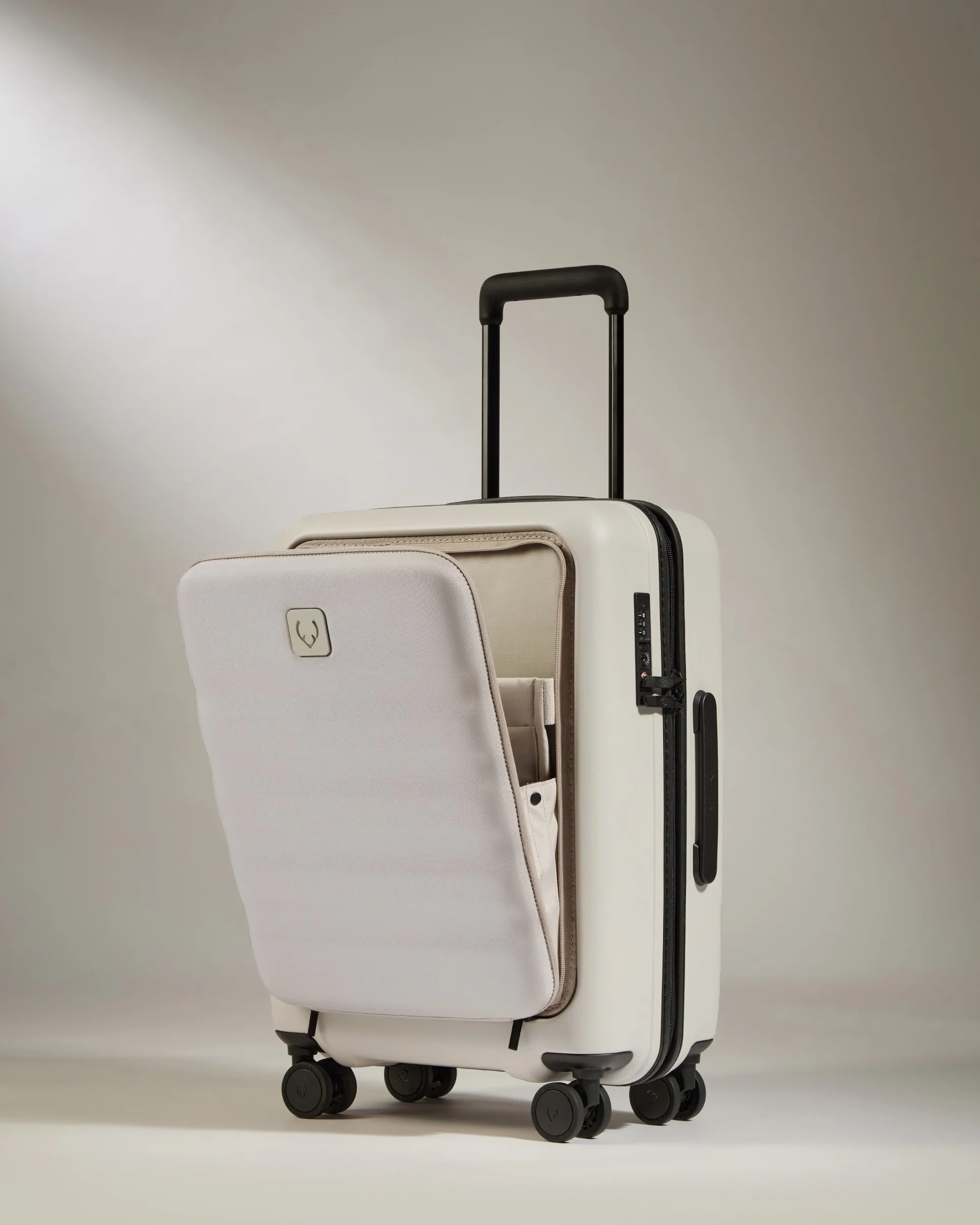 Cabin with Pocket Suitcase in Taupe - Icon Stripe - Image 3