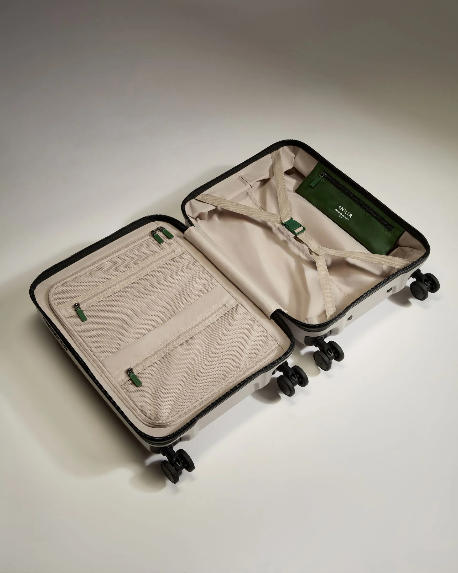 Cabin with Pocket Suitcase in Taupe - Icon Stripe - Image 4