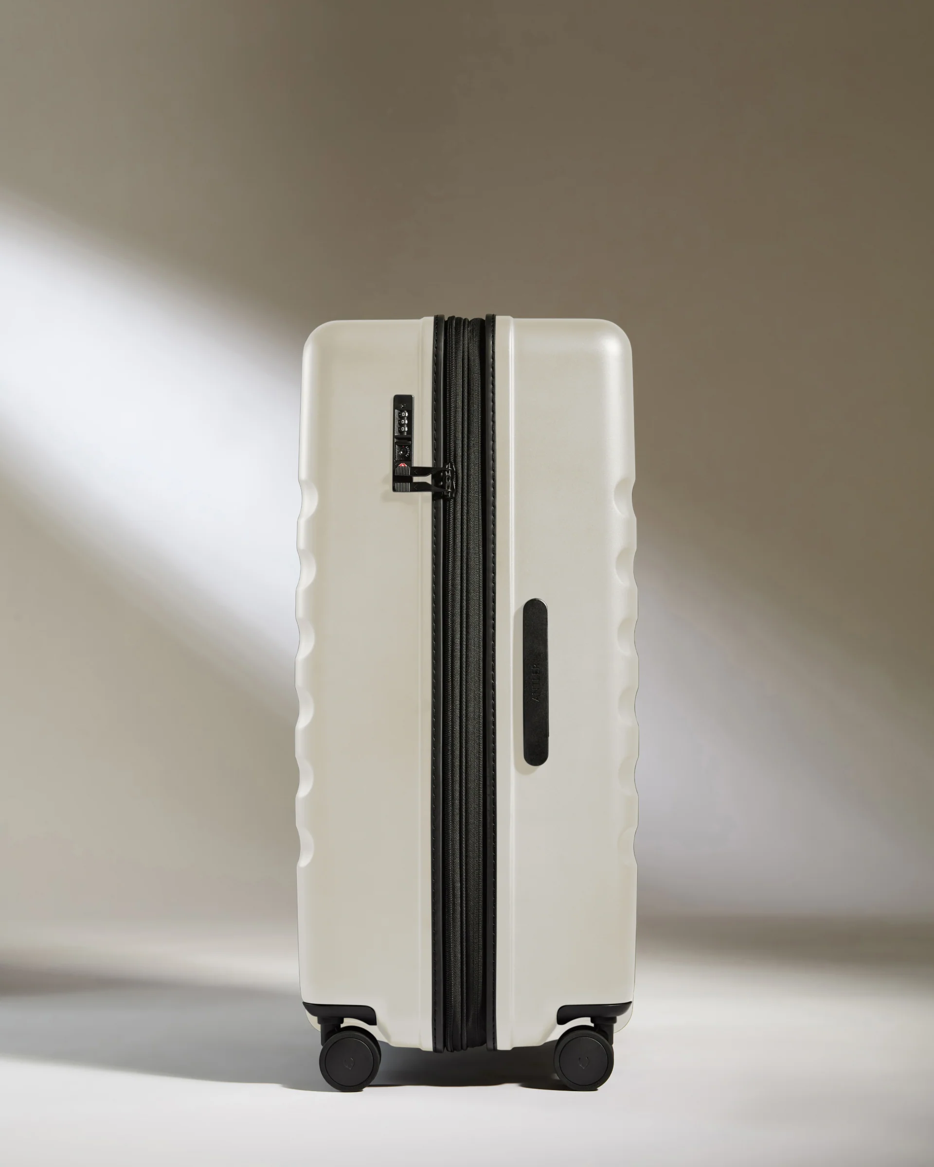 Large Suitcase in Taupe - Icon Stripe - Image 4