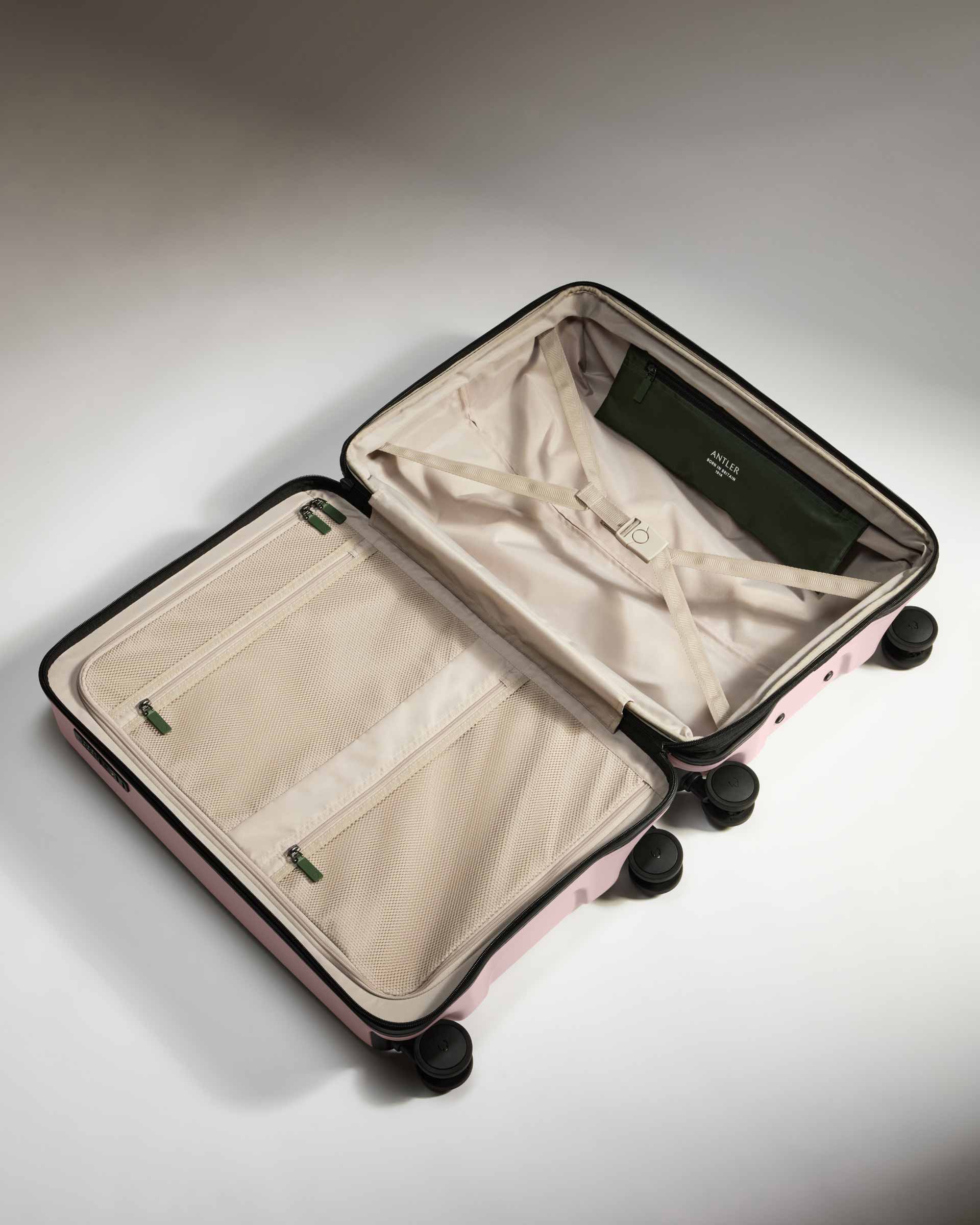 Large Cabin Suitcase Set in Moorland Pink - Icon Stripe - Image 6