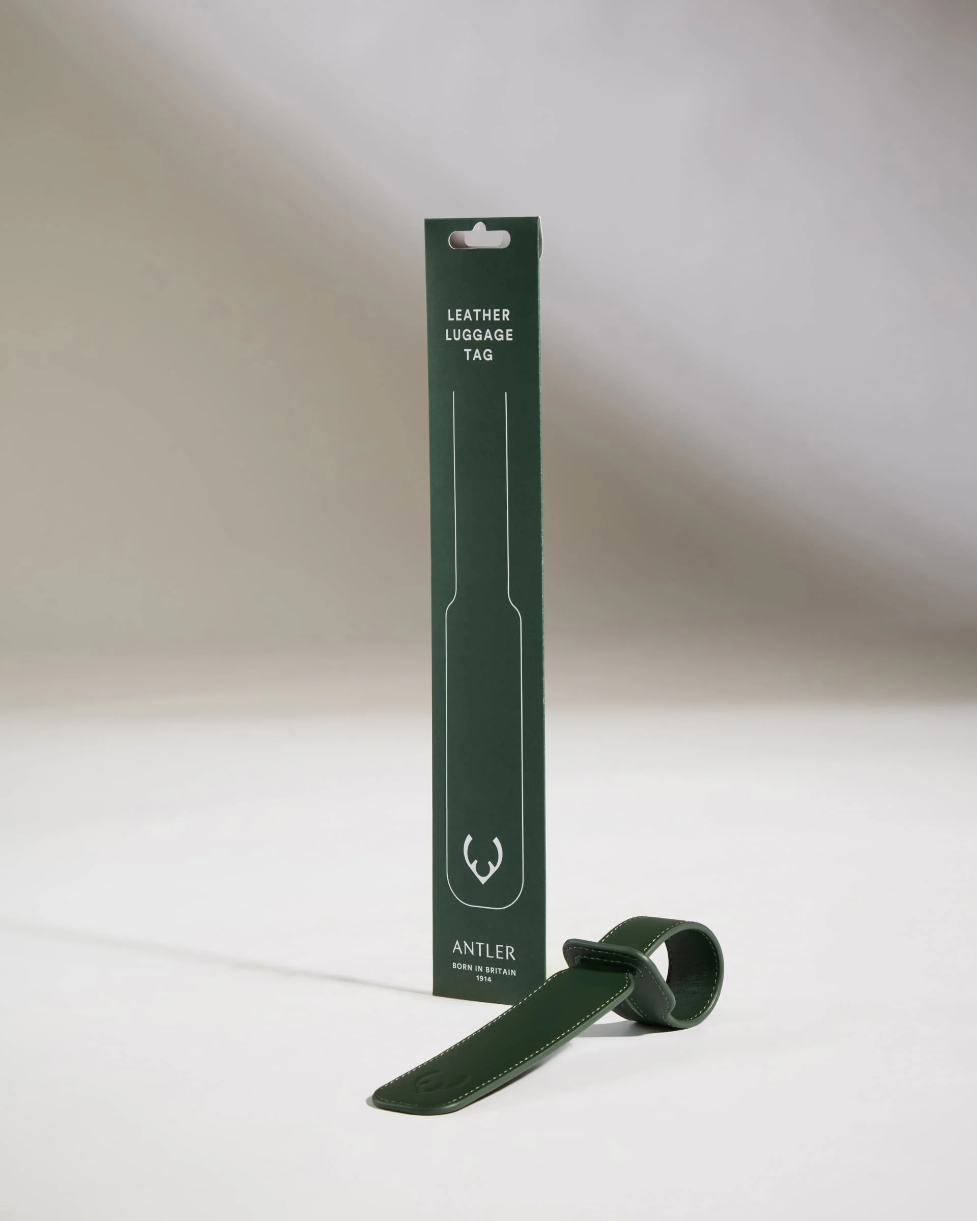 Luggage Tag in Green Leather - 1914 Collection - Image 4