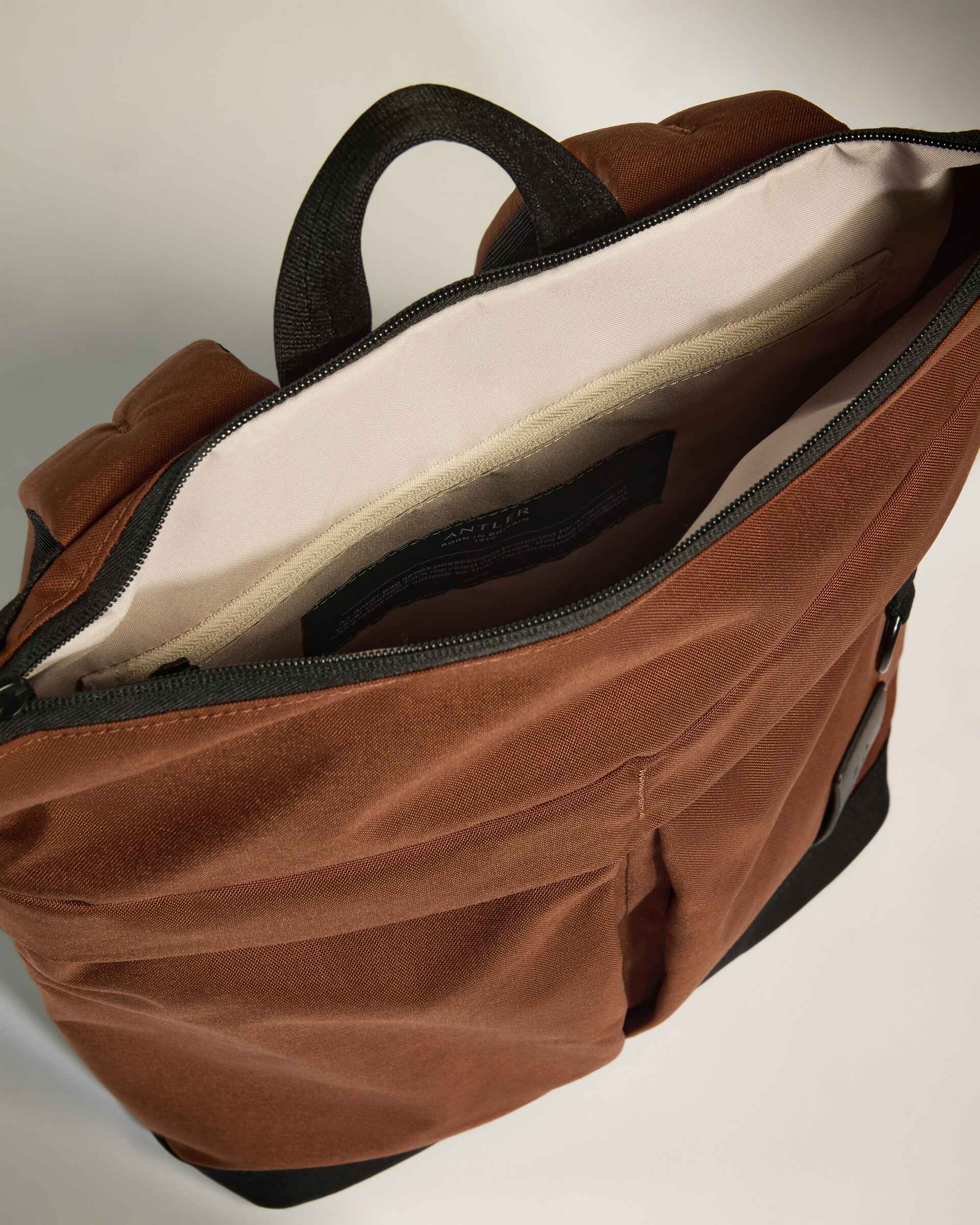 Urban Core Zip Top Backpack in Clay Brown - Image 4